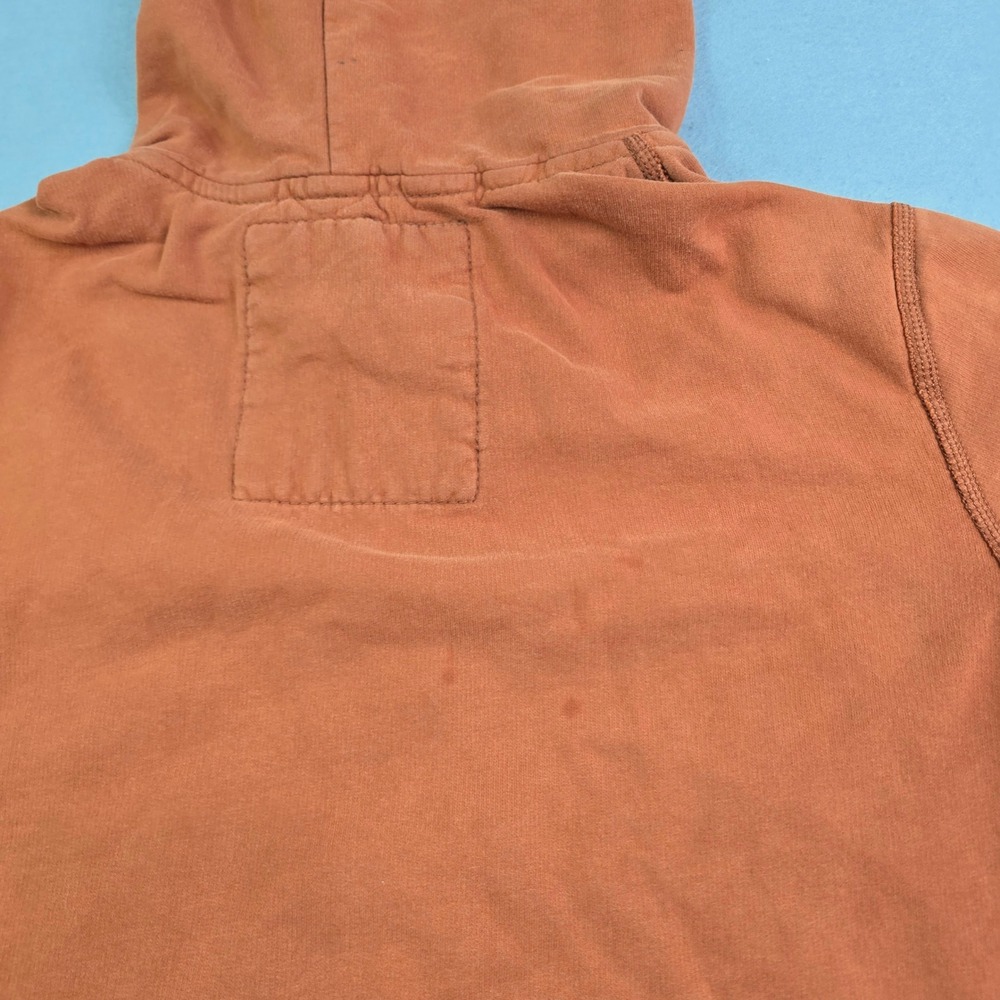 Vintage Y2K Fit American Eagle Hoodie Men Medium Orange Full Zip Distressed Hobo - Picture 16 of 16